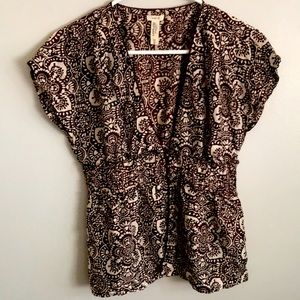 Old Navy floral silk blouse